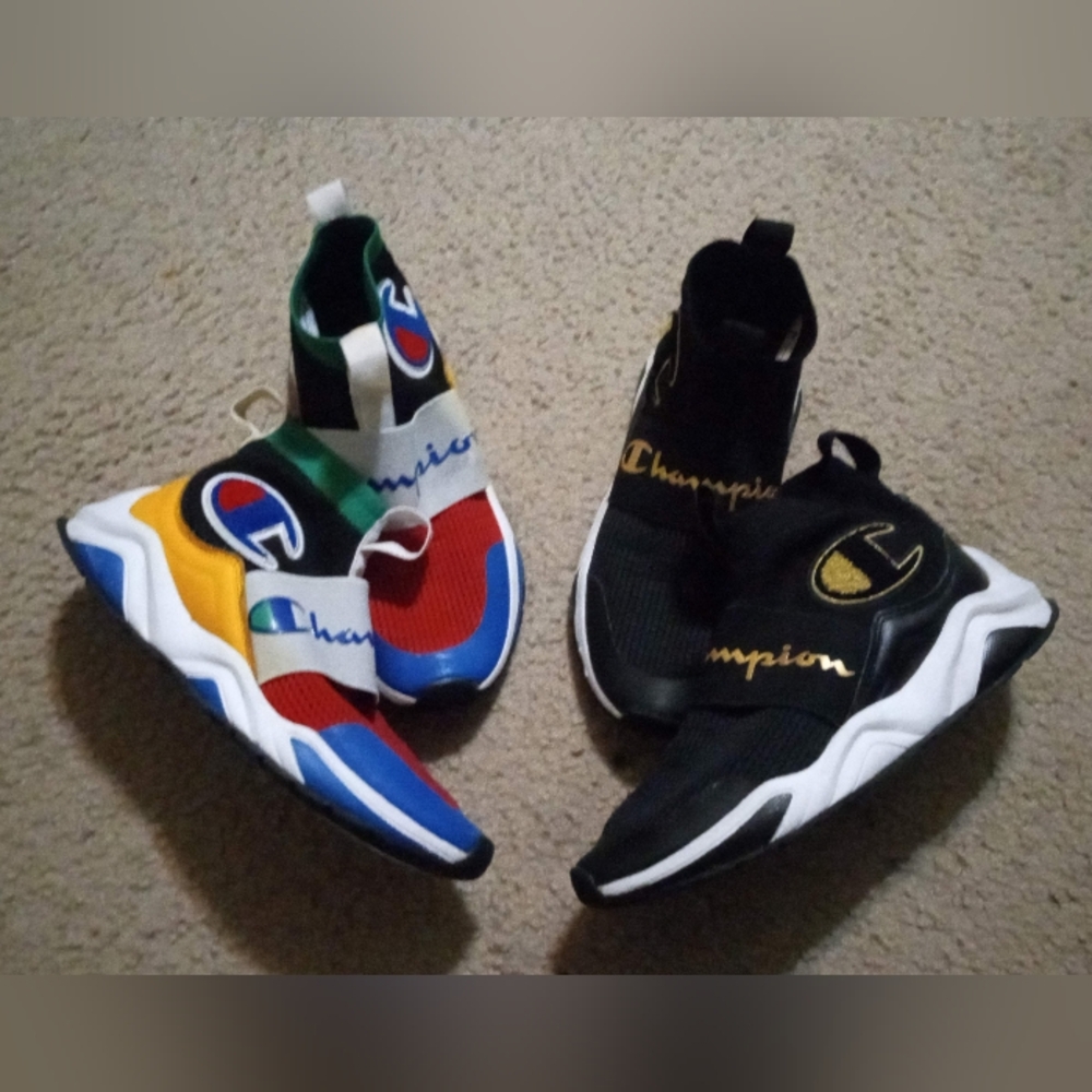 Champion Rally Pro Sneaker Bundle Black/Gold & Multicolor 8.5W (7Y)